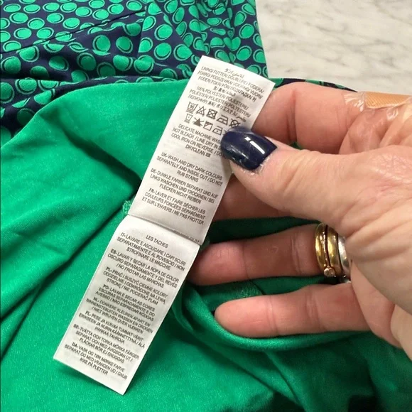 Boden NWT Green and Navy Polka Dot Dress Size 14R - Picture 12 of 12